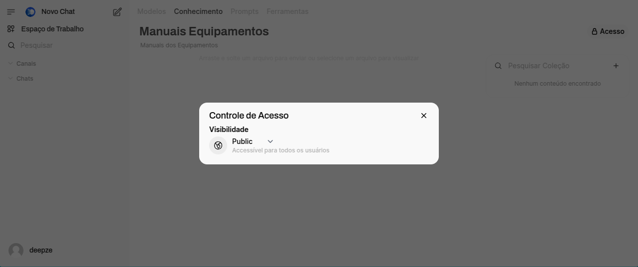 Configuração de permissões