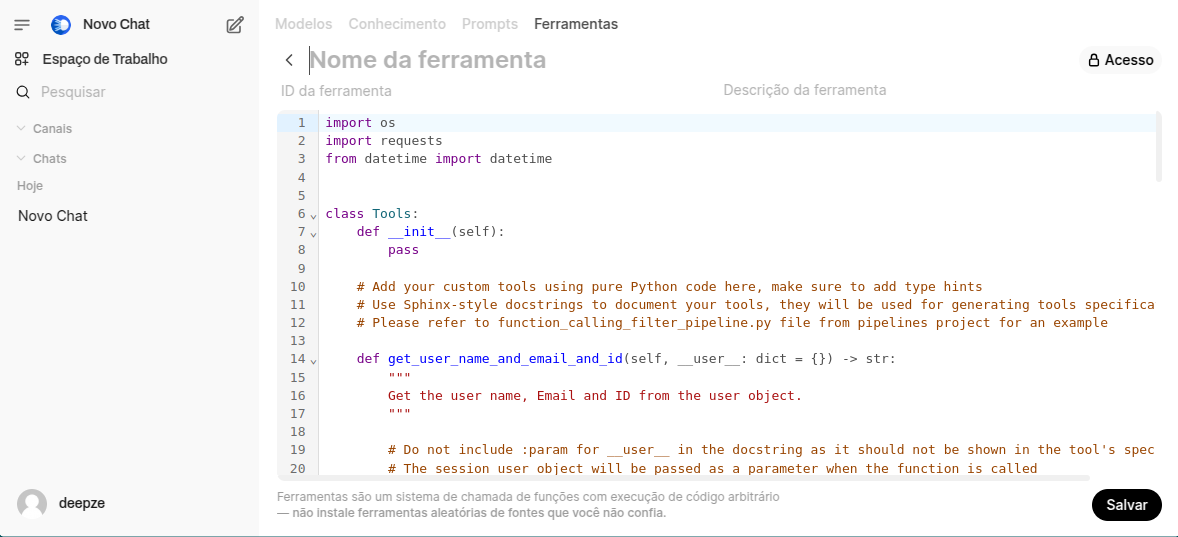 Editor de ferramentas Python