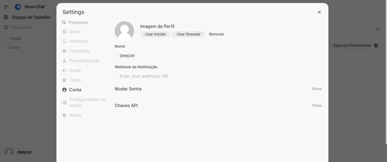 Gerenciamento de perfil